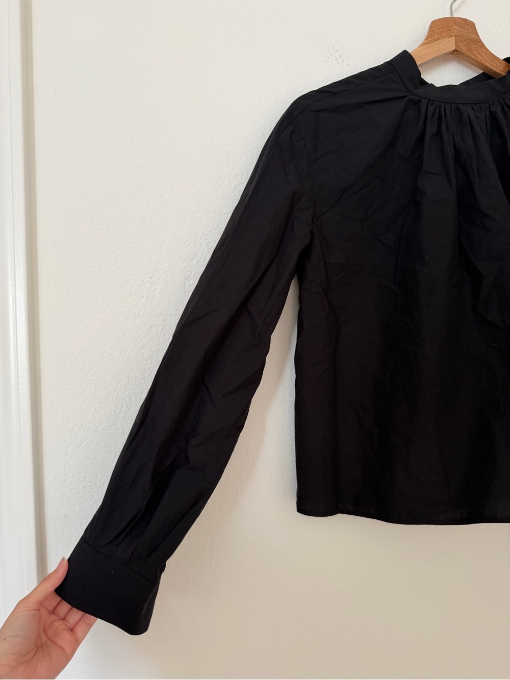 COS Poplin Cotton Long Sleeve Blouse Shirt Top Size 2 Quiet Luxury Minimalist - Picture 2 of 10
